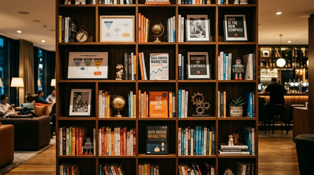 Marketing automation bookcase