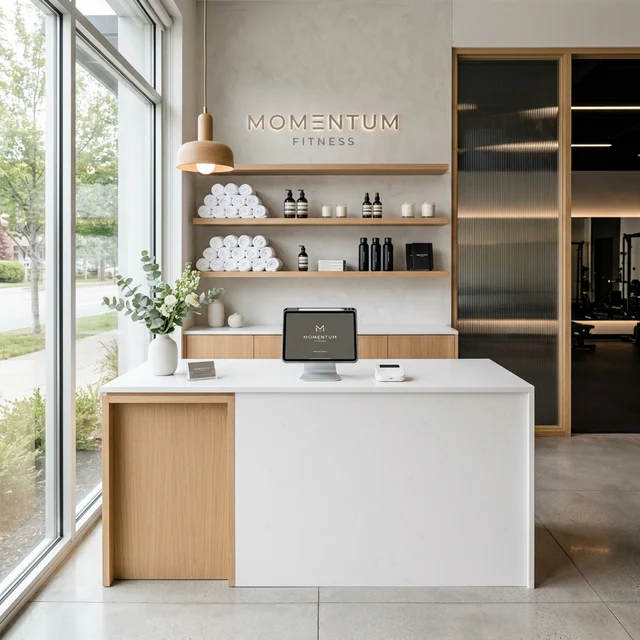 Fitness studio front desk